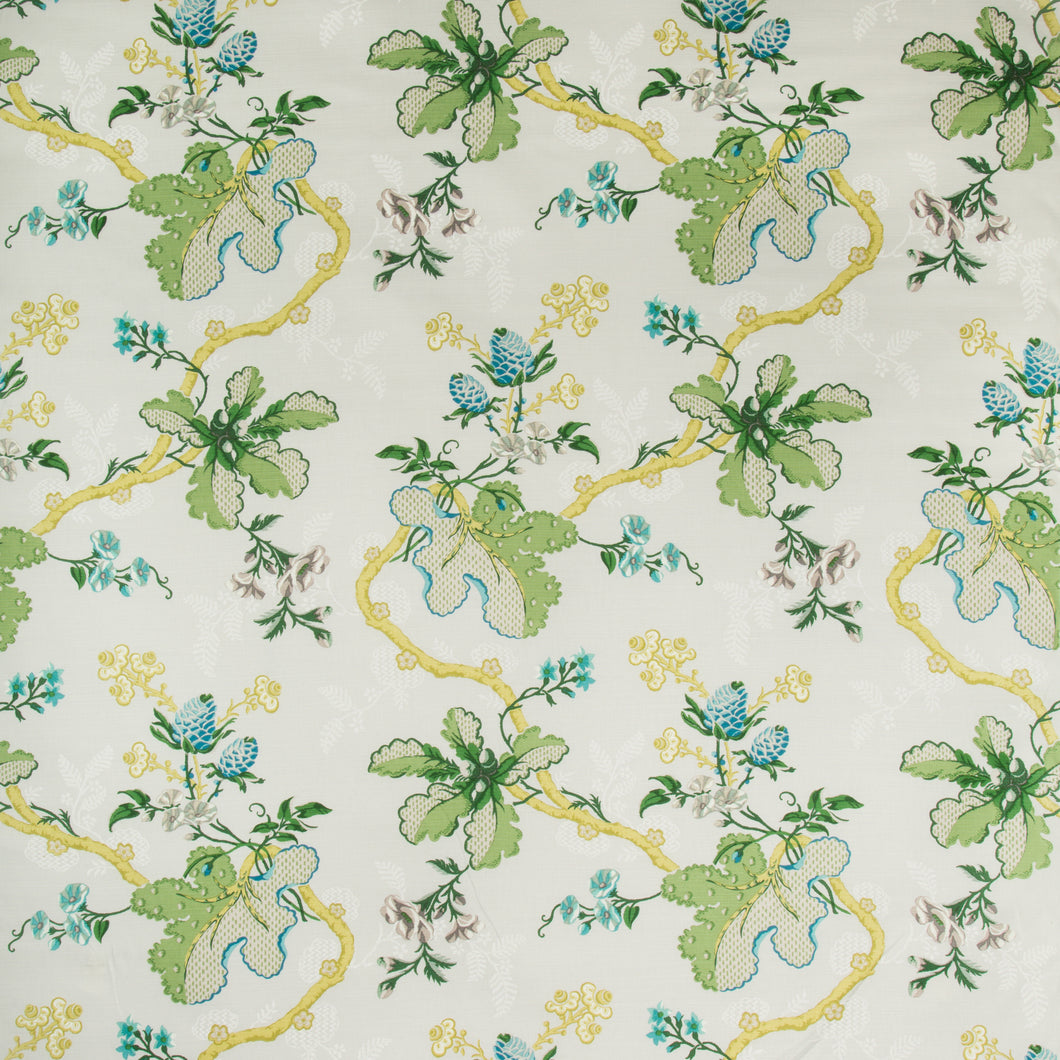Brunschwig & Fils Fabriano Cotton And Linen Print Fabric / Grey
