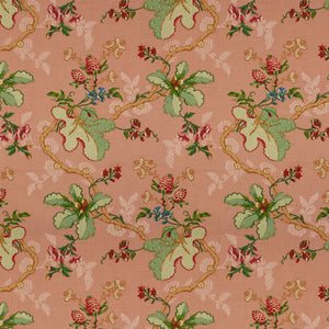 Brunschwig & Fils Fabriano Cotton And Linen Print Fabric / Coral