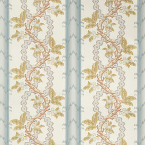 Brunschwig & Fils Josselin Cotton And Linen Print Fabric / Slate/Grey