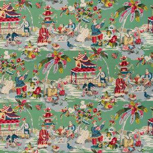 Brunschwig & Fils Xian Linen & Cotton Print Fabric / Jade