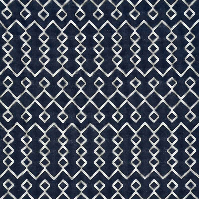 SCHUMACHER BRICOLETTE FABRIC / NAVY