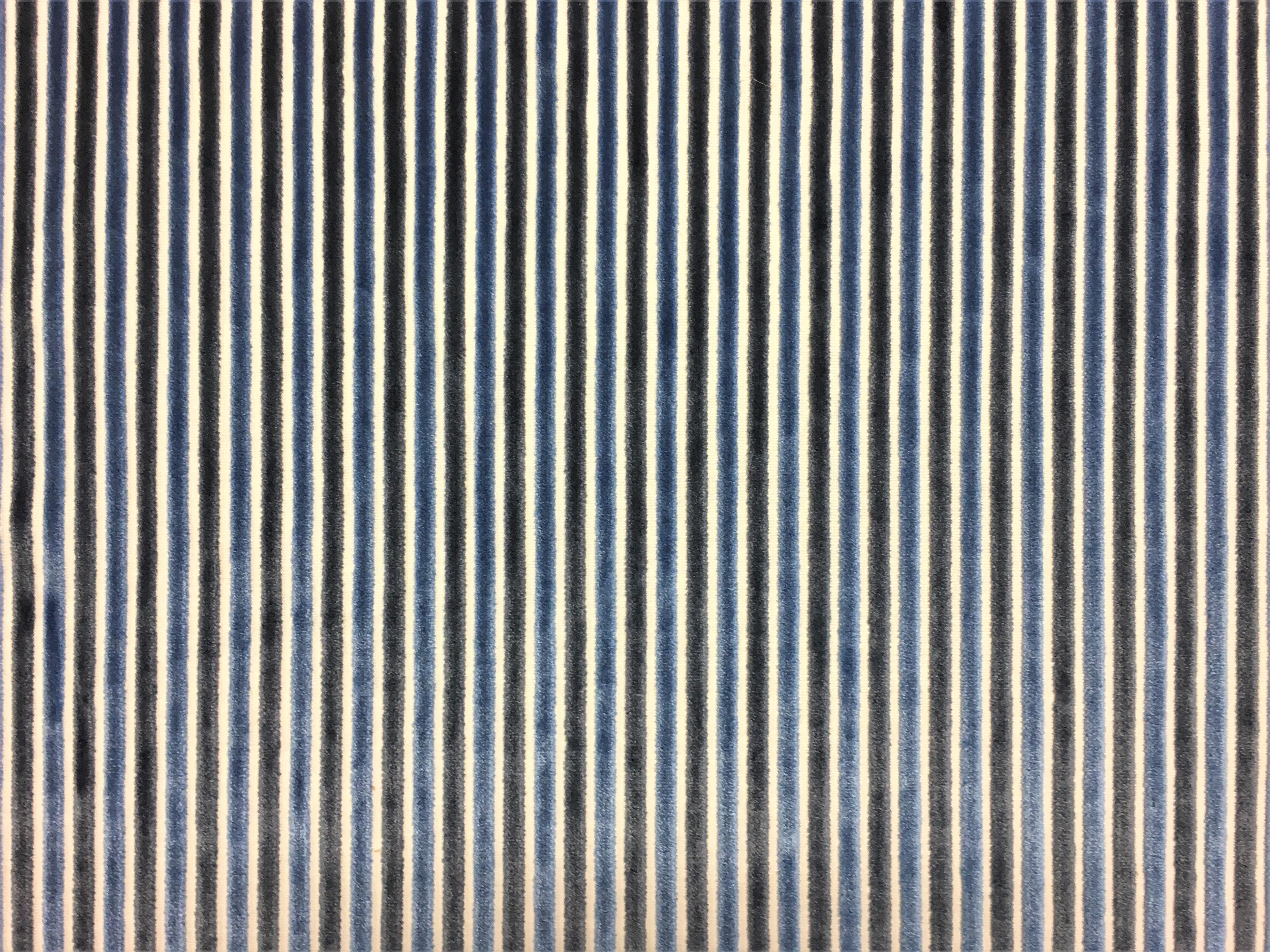 Blue Velvet Fabric, Blue Cotton Velvet Fabric, The Stripes Company