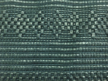 Load image into Gallery viewer, Designer Navy Blue Straw Basket Weave Water Resistant Ethnic Tribal Upholstery Fabric