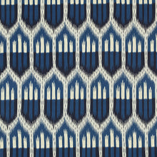 Load image into Gallery viewer, SCHUMACHER BUKHARA IKAT FABRIC / INDIGO