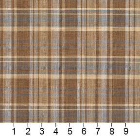 Essentials Beige Brown Aqua Checkered Upholstery Drapery Fabric / Wheat Plaid