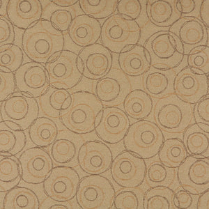 Essentials Mid Century Modern Geometric Beige Brown Circles Upholstery Fabric / Sand