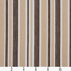 Essentials Outdoor Stain Resistant Upholstery Fabric Beige Brown / Sand Wide Stripe