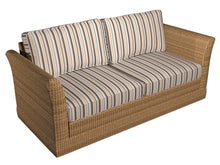 Load image into Gallery viewer, Essentials Outdoor Stain Resistant Upholstery Fabric Beige Brown / Sand Wide Stripe