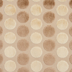 Essentials Cut Velvet Beige Cream Ivory Geometric Сircle Upholstery Drapery Fabric