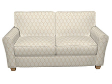Load image into Gallery viewer, Essentials Linen Upholstery Drapery Fabric Beige Gold Embroidered Trellis Geometric