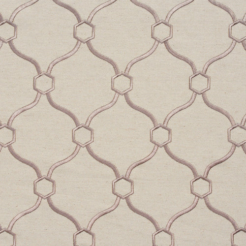 Essentials Linen Upholstery Drapery Fabric Beige Gray Embroidered Trellis Geometric