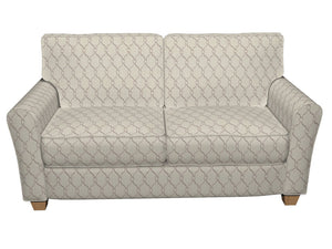 Essentials Linen Upholstery Drapery Fabric Beige Gray Embroidered Trellis Geometric