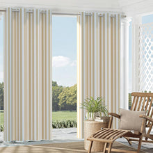 Load image into Gallery viewer, Essentials Outdoor Stain Resistant Upholstery Drapery Fabric Beige White / Dune Stripe