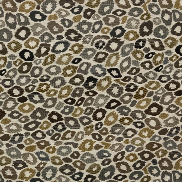 Furocious Fabric Animal Pattern Beige Brown Gray Black Leopard Jaguar Upholstery Fabric / Kona