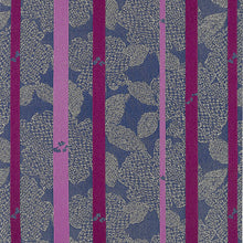 Load image into Gallery viewer, Reversible Blue Purple Pink Cream Big Floral Stripe Mary Jo Miller Design Upholstery Fabric
