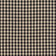 Load image into Gallery viewer, Essentials Black Beige Checkered Upholstery Drapery Fabric / Onyx Gingham