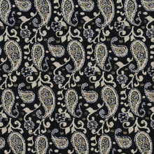 Load image into Gallery viewer, Essentials Black Beige Gray White Upholstery Fabric / Onyx Paisley