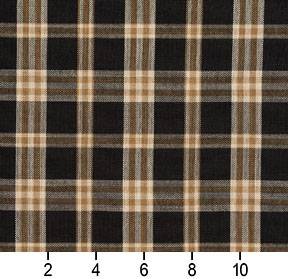 Essentials Black Brown Beige Checkered Plaid Upholstery Drapery Fabric / Onyx Plaid