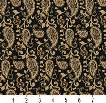 Load image into Gallery viewer, Essentials Black Brown Beige Upholstery Fabric / Espresso Paisley