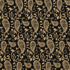 Essentials Black Brown Beige Upholstery Fabric / Espresso Paisley