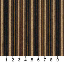 Load image into Gallery viewer, Essentials Black Brown Beige Yellow Upholstery Fabric / Espresso Stripe