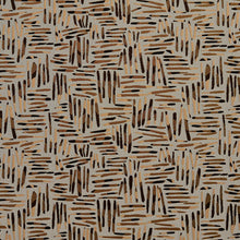 Load image into Gallery viewer, Essentials Black Brown Dark Salmon Coral Gray Abstract Upholstery Fabric / Curry Tally