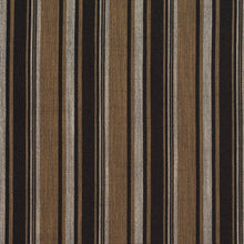 Load image into Gallery viewer, Essentials Black Brown Gray Upholstery Drapery Fabric / Onyx Stripe