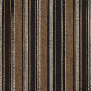 Essentials Black Brown Gray Upholstery Drapery Fabric / Onyx Stripe