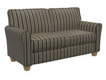 Load image into Gallery viewer, Essentials Black Brown Gray Upholstery Drapery Fabric / Onyx Stripe