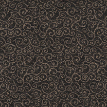 Load image into Gallery viewer, Essentials Heavy Duty Mid Century Modern Scotchgard Upholstery Fabric Black Brown Paisley / Raven