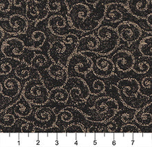 Load image into Gallery viewer, Essentials Heavy Duty Mid Century Modern Scotchgard Upholstery Fabric Black Brown Paisley / Raven