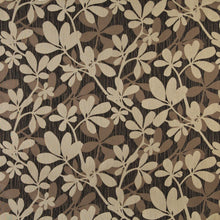 Load image into Gallery viewer, Essentials Cityscapes Black Brown Tan Botanical Leaf Pattern Upholstery Fabric