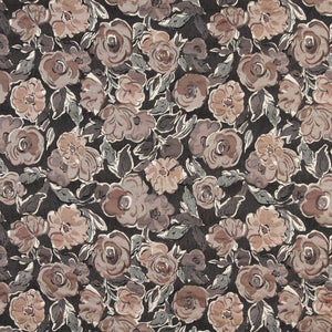 Essentials Cityscapes Black Brown Tan Gray Botanical Leaf Upholstery Drapery Fabric