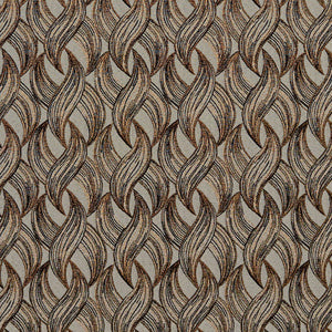 Essentials Black Gold Cream Gray Chain Upholstery Fabric / Curry