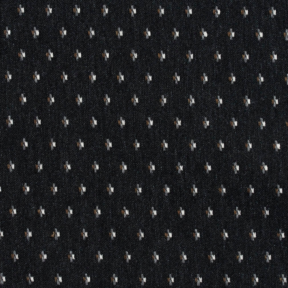 Essentials Black Gray Brown White Upholstery Fabric / Onyx Dot