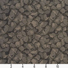 Load image into Gallery viewer, Essentials Heavy Duty Black Gray Floral Petal Upholstery Fabric / Mineral
