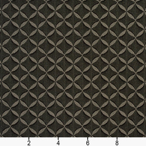 Essentials Heavy Duty Black Geometric Medallion Upholstery Fabric / Charcoal