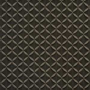 Essentials Heavy Duty Black Geometric Medallion Upholstery Fabric / Charcoal