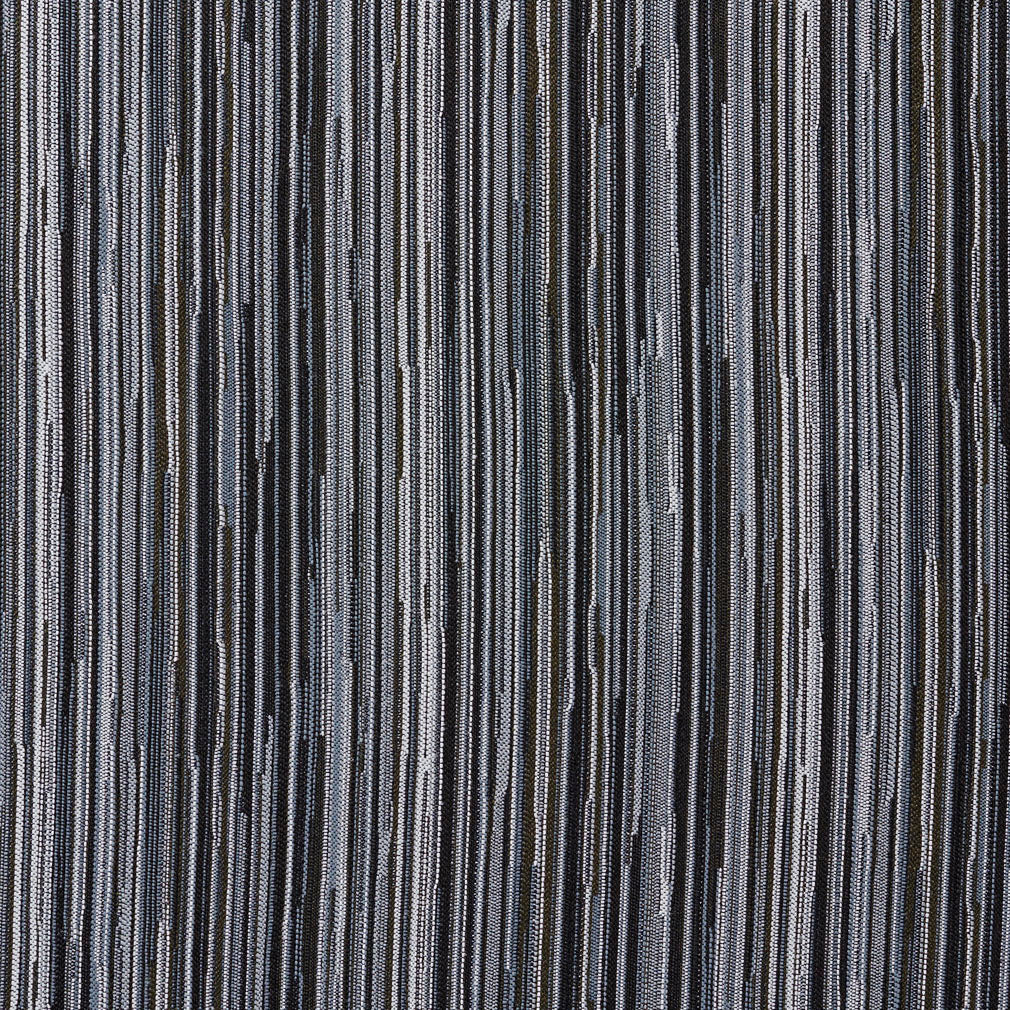 Essentials Black Gray Navy Stripe Upholstery Fabric / Platinum