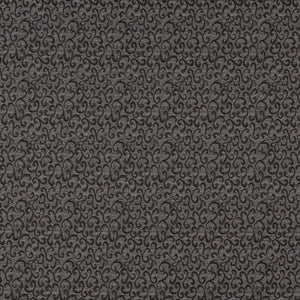 Essentials Black Gray Paisley Upholstery Fabric / Onyx