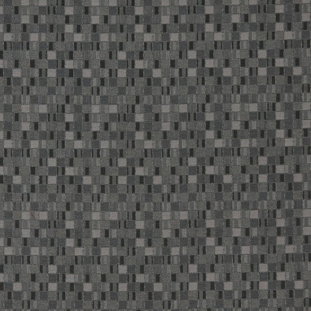 Essentials Black Gray Silver Mosaic Upholstery Fabric / Pepper