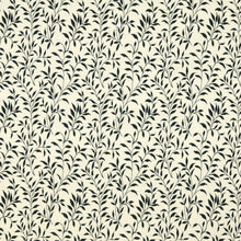 Load image into Gallery viewer, Essentials Floral Drapery Upholstery Fabric Black Ivory / Onyx Leaf