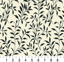 Load image into Gallery viewer, Essentials Floral Drapery Upholstery Fabric Black Ivory / Onyx Leaf
