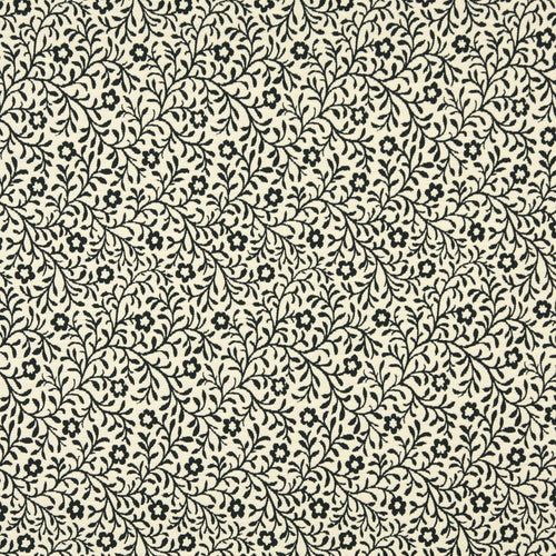 Essentials Floral Drapery Upholstery Fabric Black Ivory / Onyx Trellis