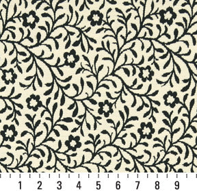 Essentials Floral Drapery Upholstery Fabric Black Ivory / Onyx Trellis