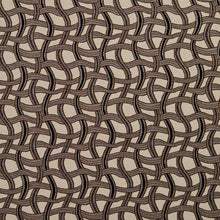 Load image into Gallery viewer, Essentials Black Mauve Brown Tan Gray Wavy Trellis Upholstery Fabric / Bronze Maze
