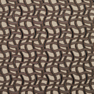 Essentials Black Mauve Brown Tan Gray Wavy Trellis Upholstery Fabric / Bronze Maze