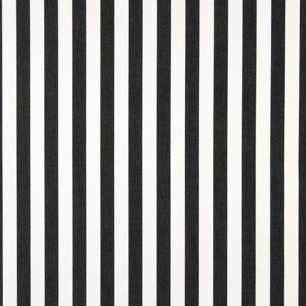 Essentials Outdoor Black White Midnight Canopy Stripe Upholstery Fabric
