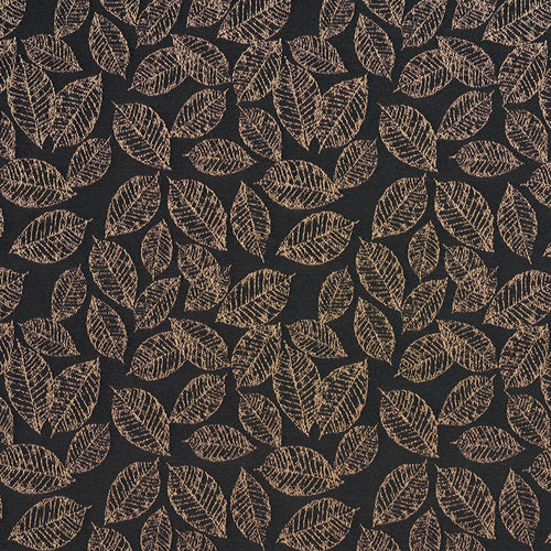 Essentials Heavy Duty Upholstery Drapery Fabric Black / Onyx Leaf