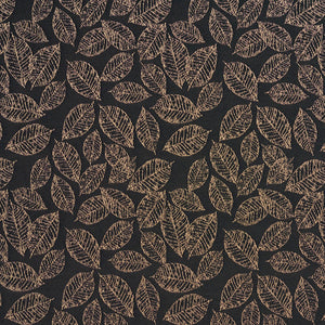 Essentials Heavy Duty Upholstery Drapery Fabric Black / Onyx Leaf